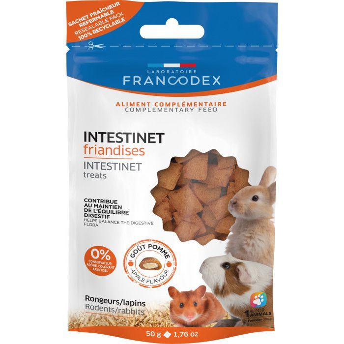 Treats - FRANCODEX - Intestinet - 50 g - Prebiotics - For rabbits and rodents