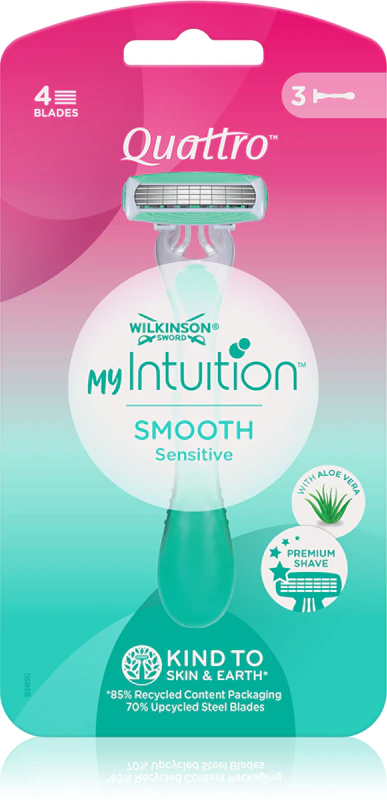Wilkinson Sword Quattro voor vrouwen My Intuition Smooth wegwerpscheermesjes