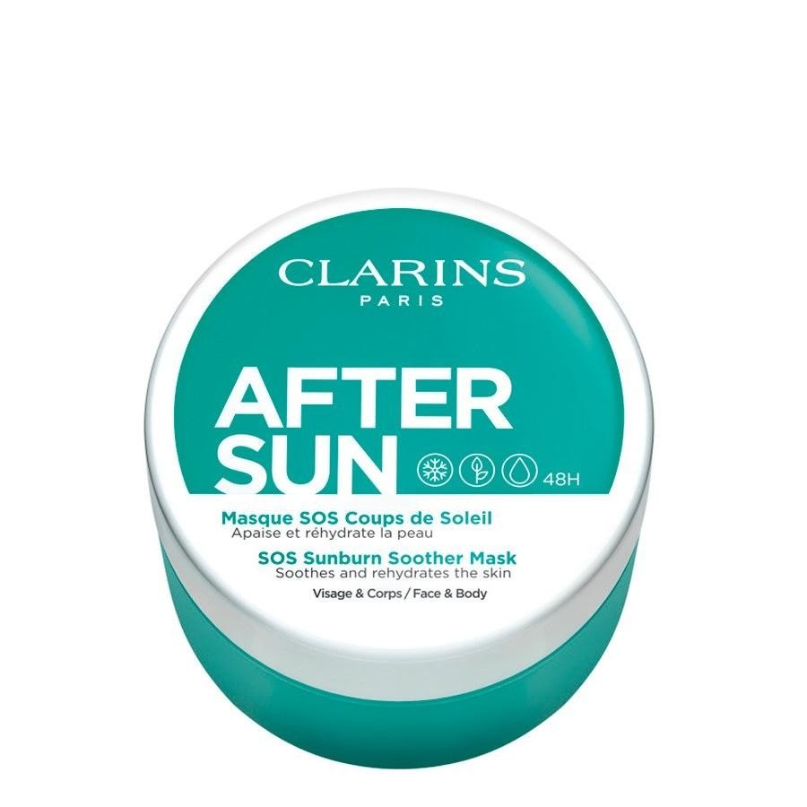 Mascarilla facial protectora solar Aftersun de Clarins Sun SOS, mascarilla calmante para quemaduras solares - 100 ml