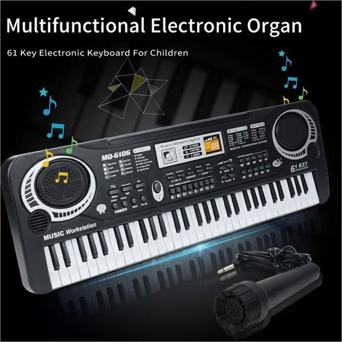 Teclado electrónico digital, piano eléctrico de 61 teclas, teclados de juguete musical para niños de 3 a 12 años.