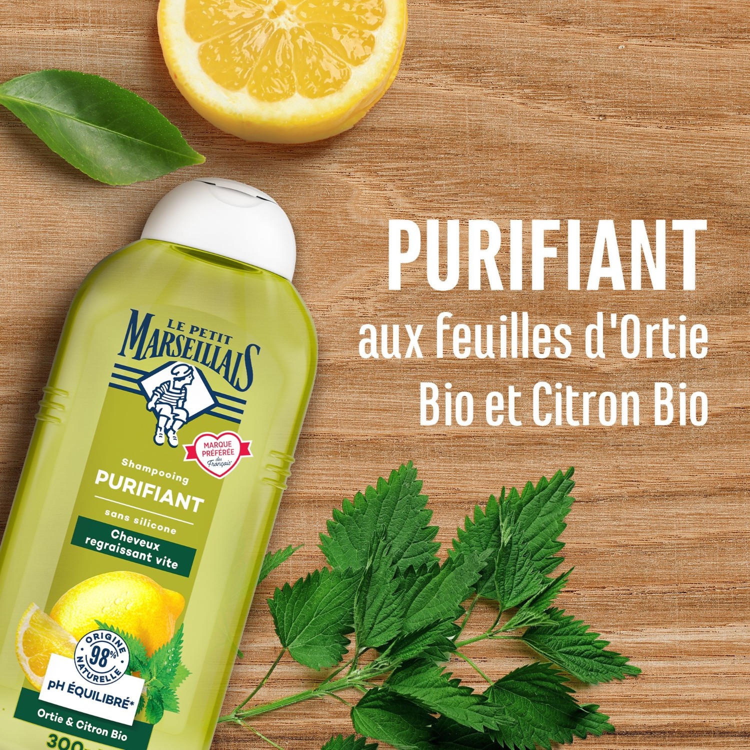 Le Petit Marseillais Shampooing Purifiant Ortie & Citron Bio