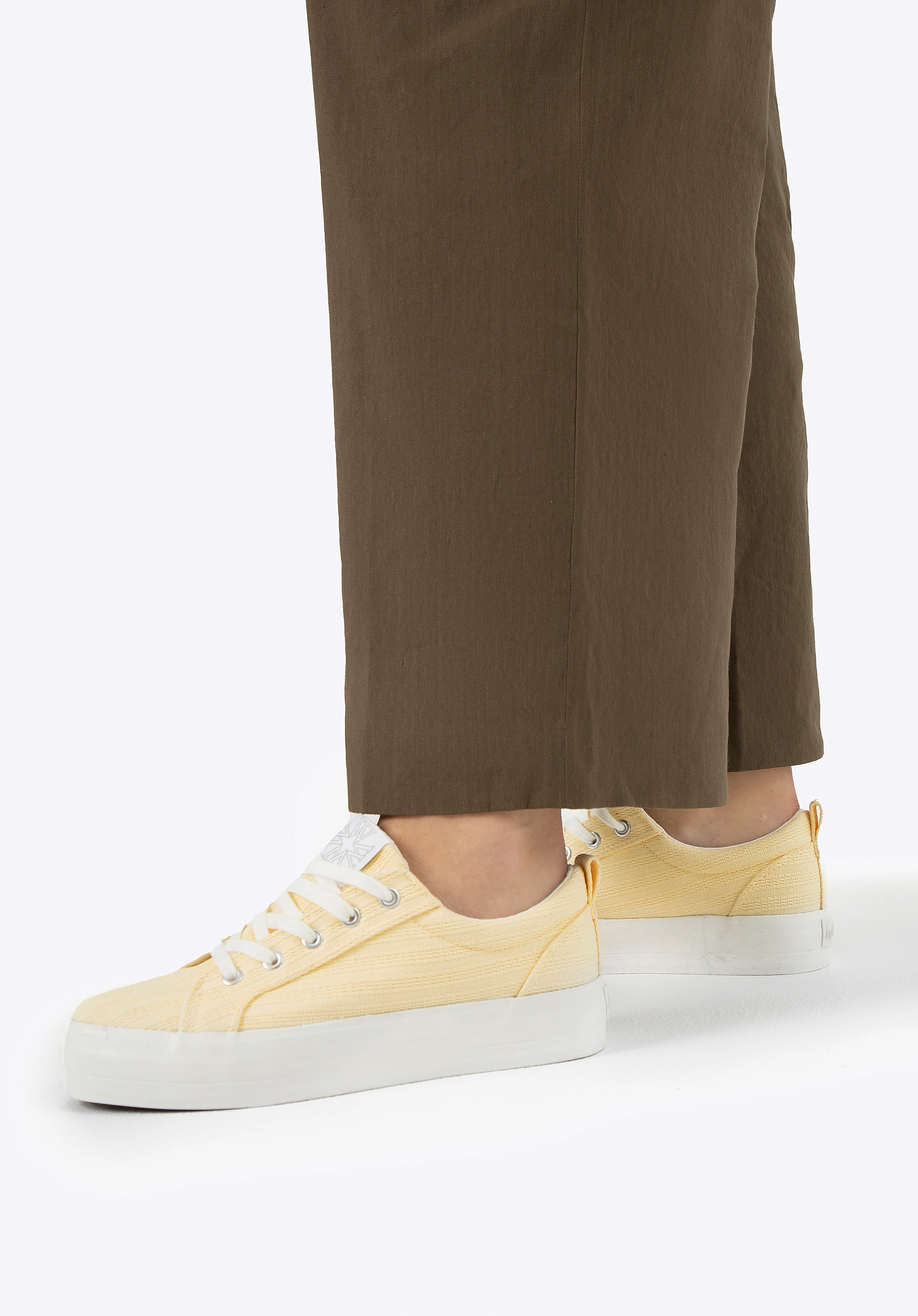 Damskie sneakersy na platformie żółte