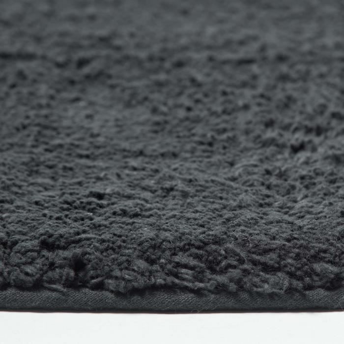 Alfombrilla de baño - HOMESCAPES - Ultra suave, contorneada para spa e inodoro - Negra - Extraordinaria absorción - Antideslizante