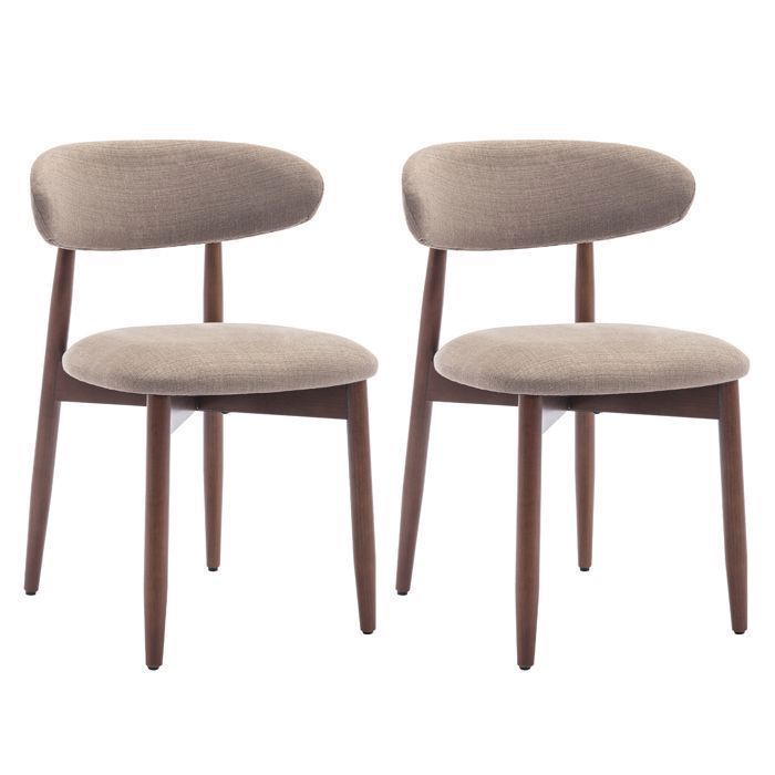 Colamy Chair - Set of 2 Chairs - Dining Room Chairs, Vintage Design, Ideal Chairs for Kitchen and Dining Room - Brown