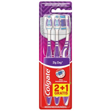 Colgate Pack Escovas de Dentes Zigzag Médio      2 1 un 2 1 un