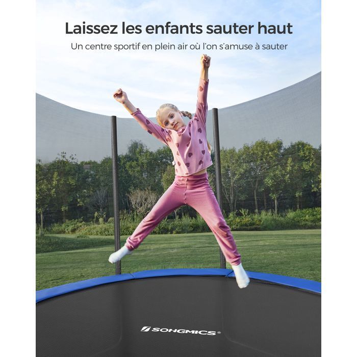 Trampoline Ø 305 cm with net, ladder, safety pad, Max load 150 kg