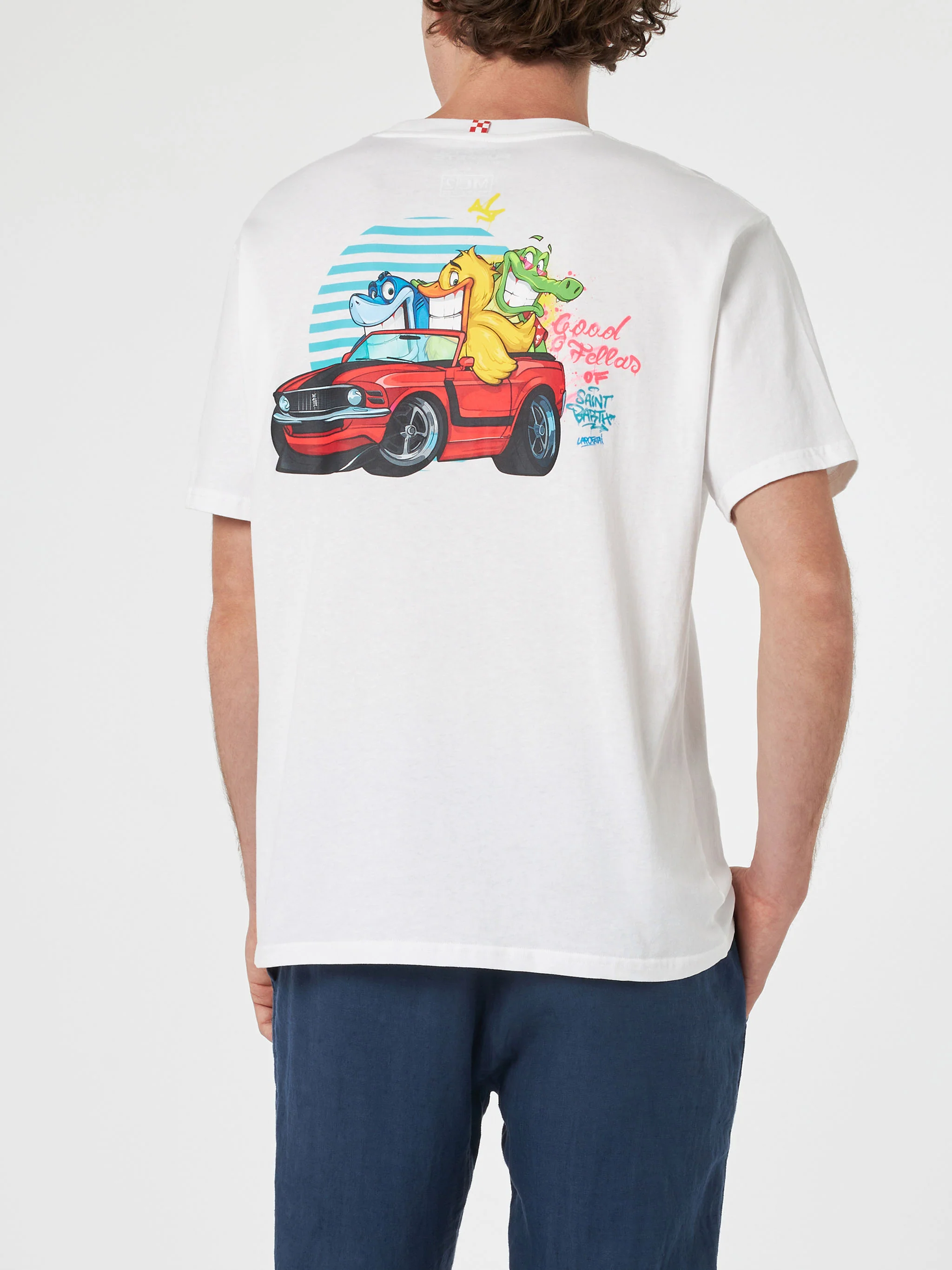 T-shirt da uomo in cotone con stampa piazzata Cryptopuppets Good Fella