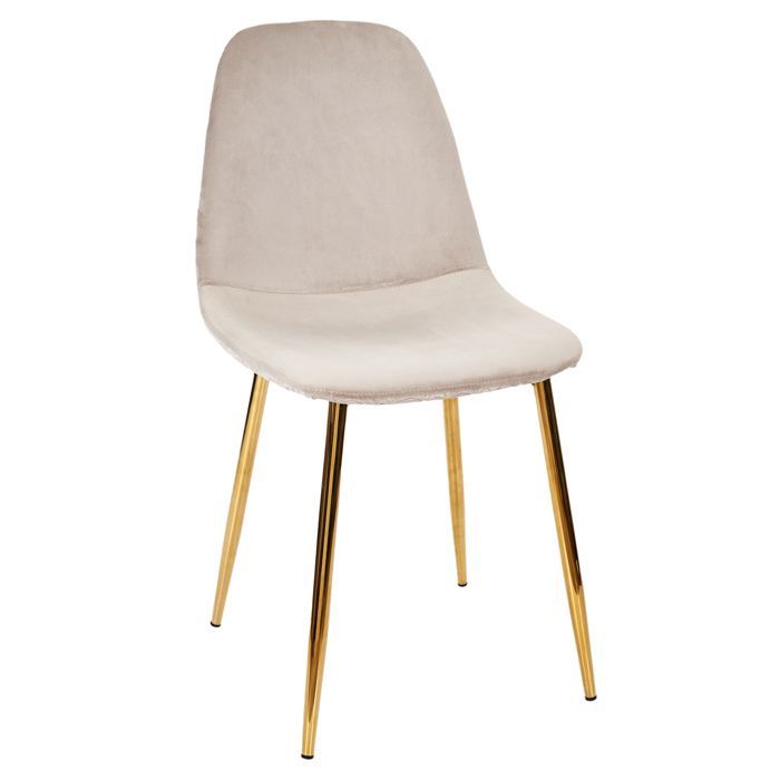 Lot De 4 Chaises - Home Deco Factory - Design Scandinave - Grises Et Or