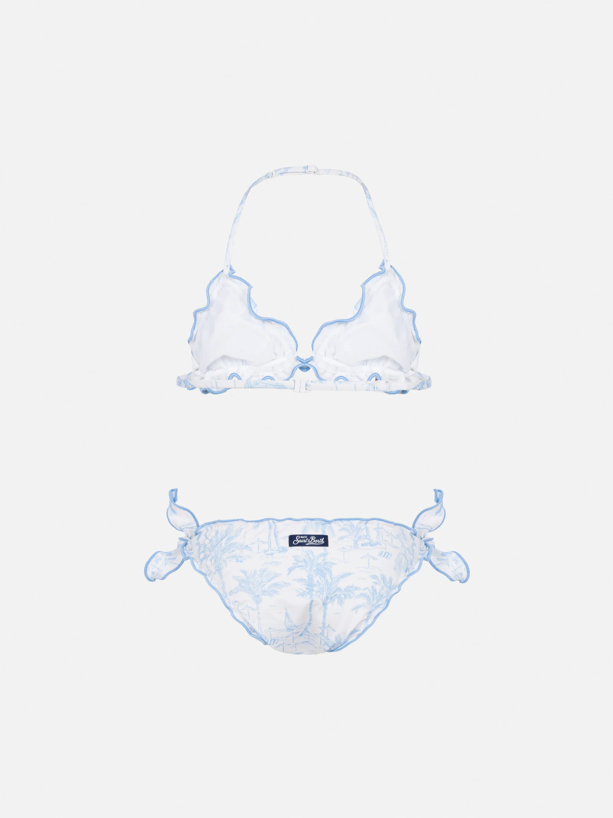 Bikini a triangle classico Cris con stampa Toile de Jouy