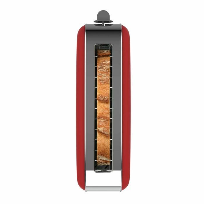 TAURUS - Broodrooster - 1 sleuf - 850W - Vintage enkelvoudig - rood roestvrij staal