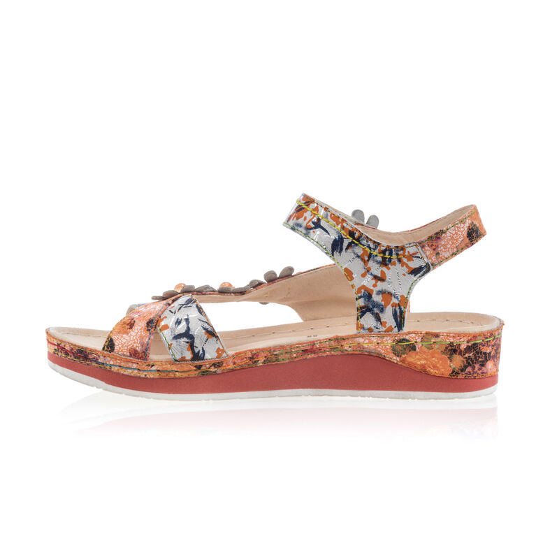 Oransje sandaler / sko med åpen tå til dame