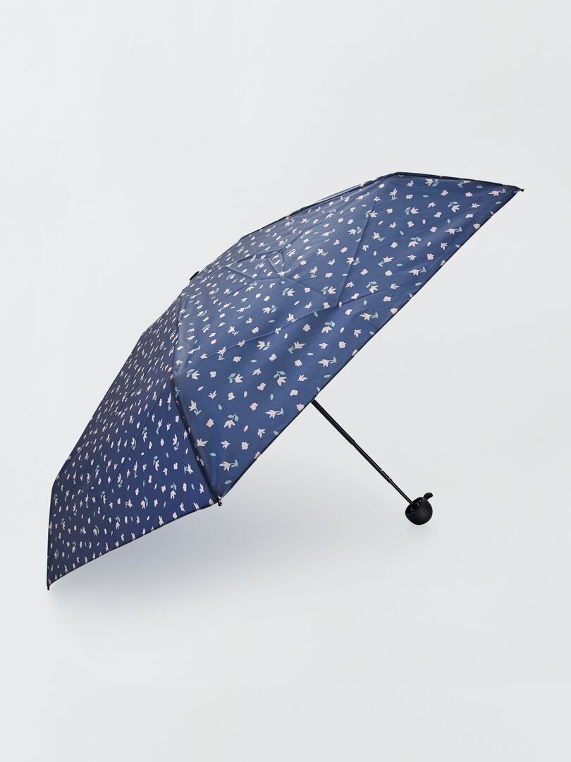 Open en dicht paraplu met hoes - bloemenprint