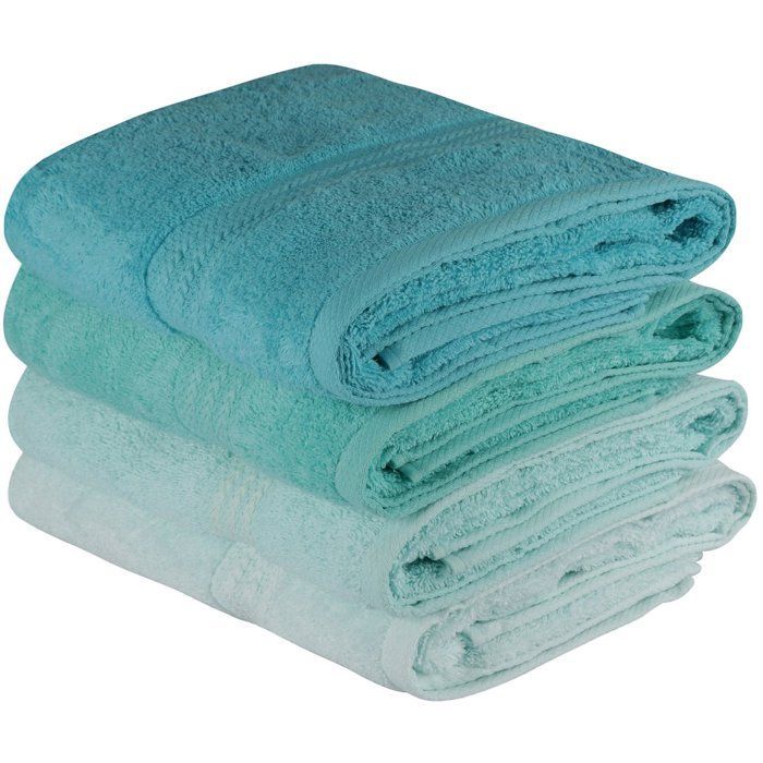 Set of 4 bath towels - 70 x 140 cm - Mint green