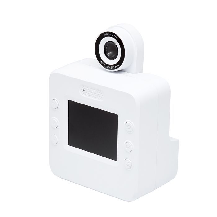 Câmera digital instantânea BigBen branca de 12MP, Full HD 1080P com impressão térmica.