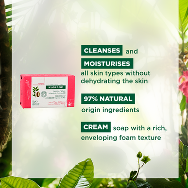 Klorane Organic Cupuaçu vajas krémszappan Hibiszkusz tisztító és tápláló krémszappan 100g 100g