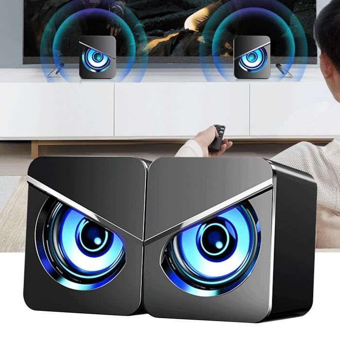 SALALIS Enceinte Ordinateur de Bureau USB Son Stéréo 4D Gamer Maison