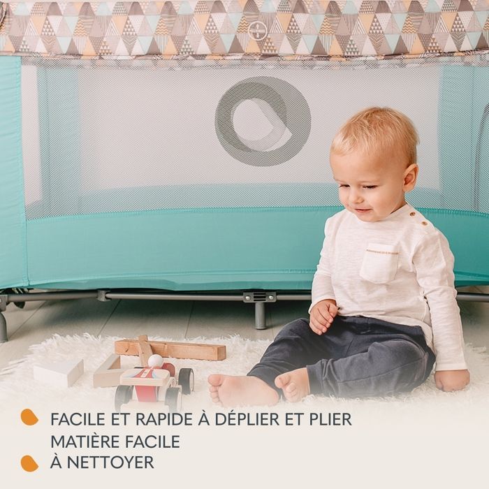 Cuna de viaje compacta 2 en 1 LIONELO de Stefi - Parque infantil - 0-36 meses - Bolsa de transporte - Plegado rápido - 2 ruedas - Beige