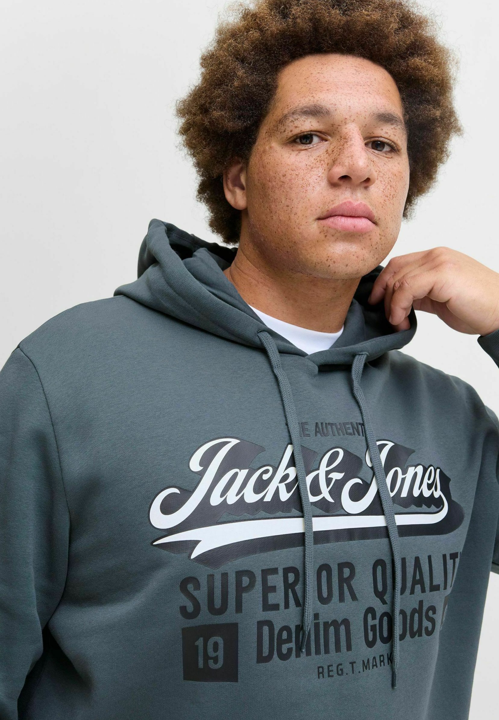 Sweat à capuche Jack & Jones JJELOGO - temps orageux