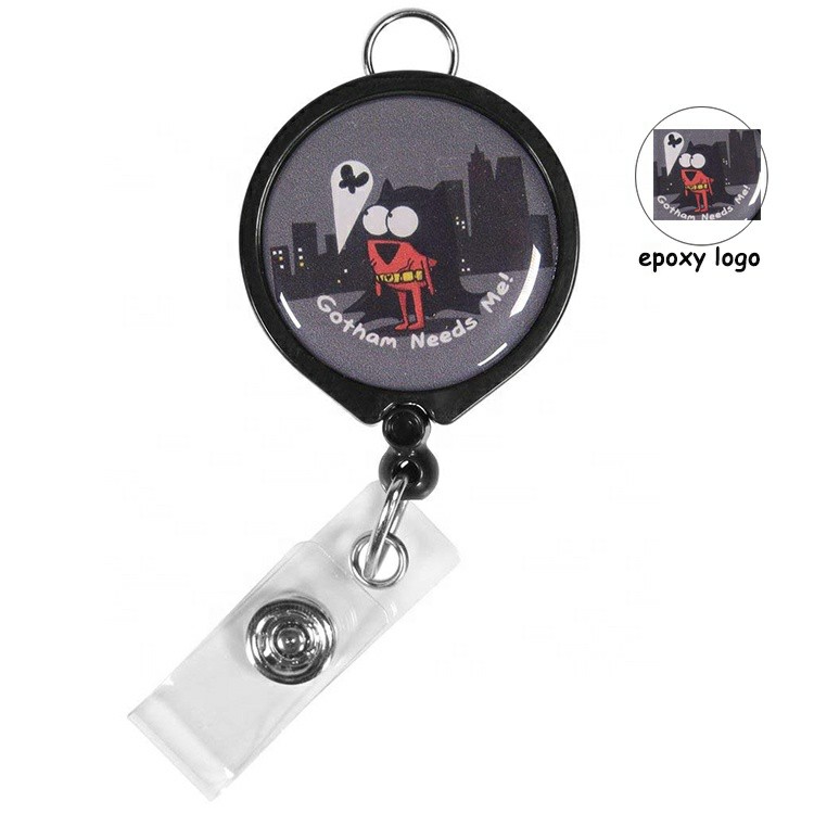 Epoxy logo yoyo id Badge reel,Retractable Badge Holder, Pull Reels
