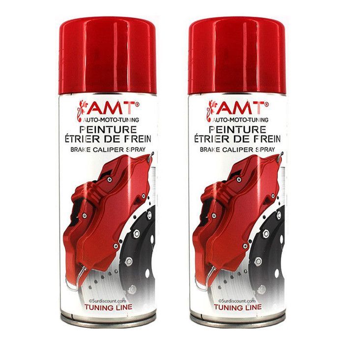Pack of 2 Red Brake Caliper Special Paint Spray Cans - Automotive Aerosol Spray - BPS06
