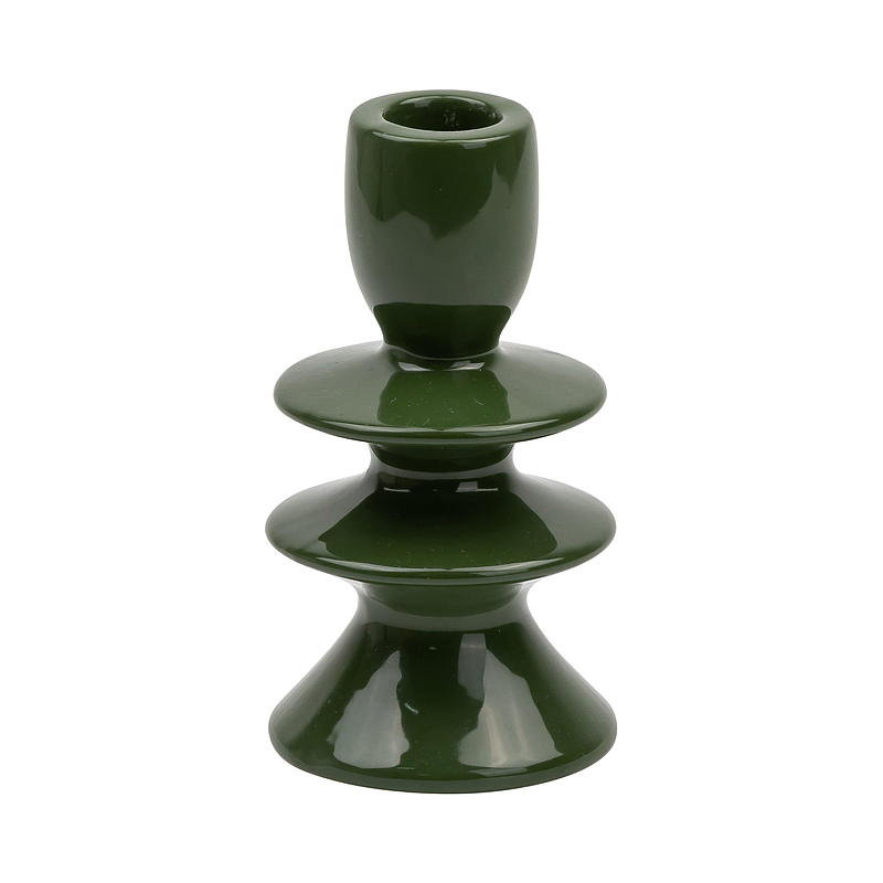 Home Crown lysestake 7x13,3 cm keramikk grønn