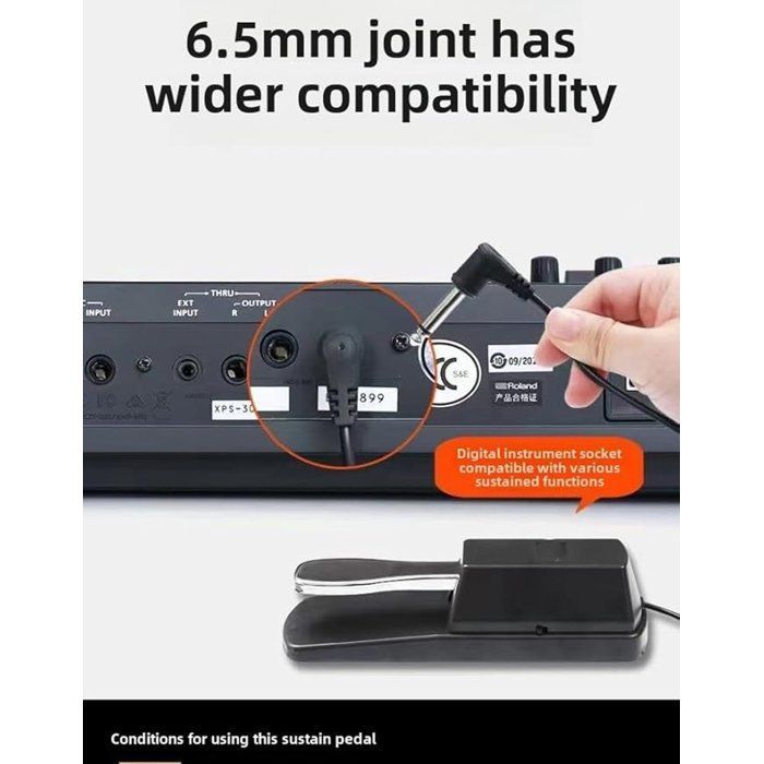 Sustain pedal for keyboards - sustain pedal - universal sustain pedal - suitable for Boston sustain pedals