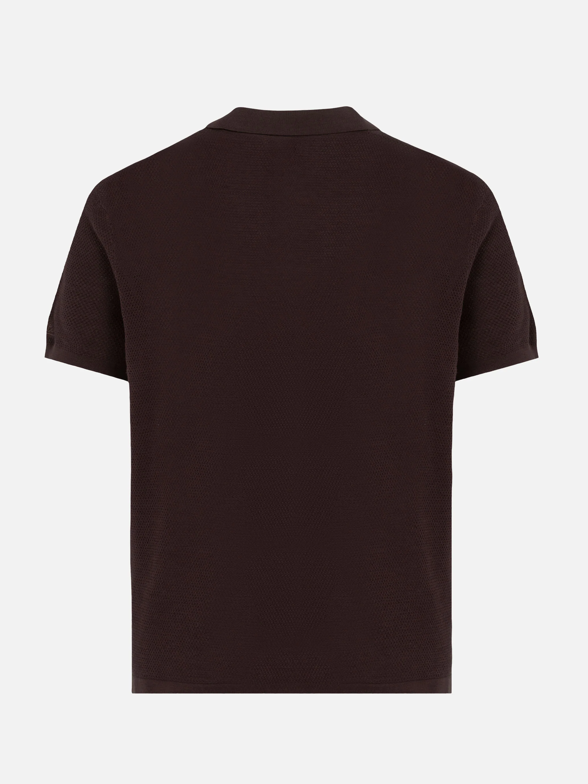 Sloan poloshirt zonder knoopjes in bruin mesh