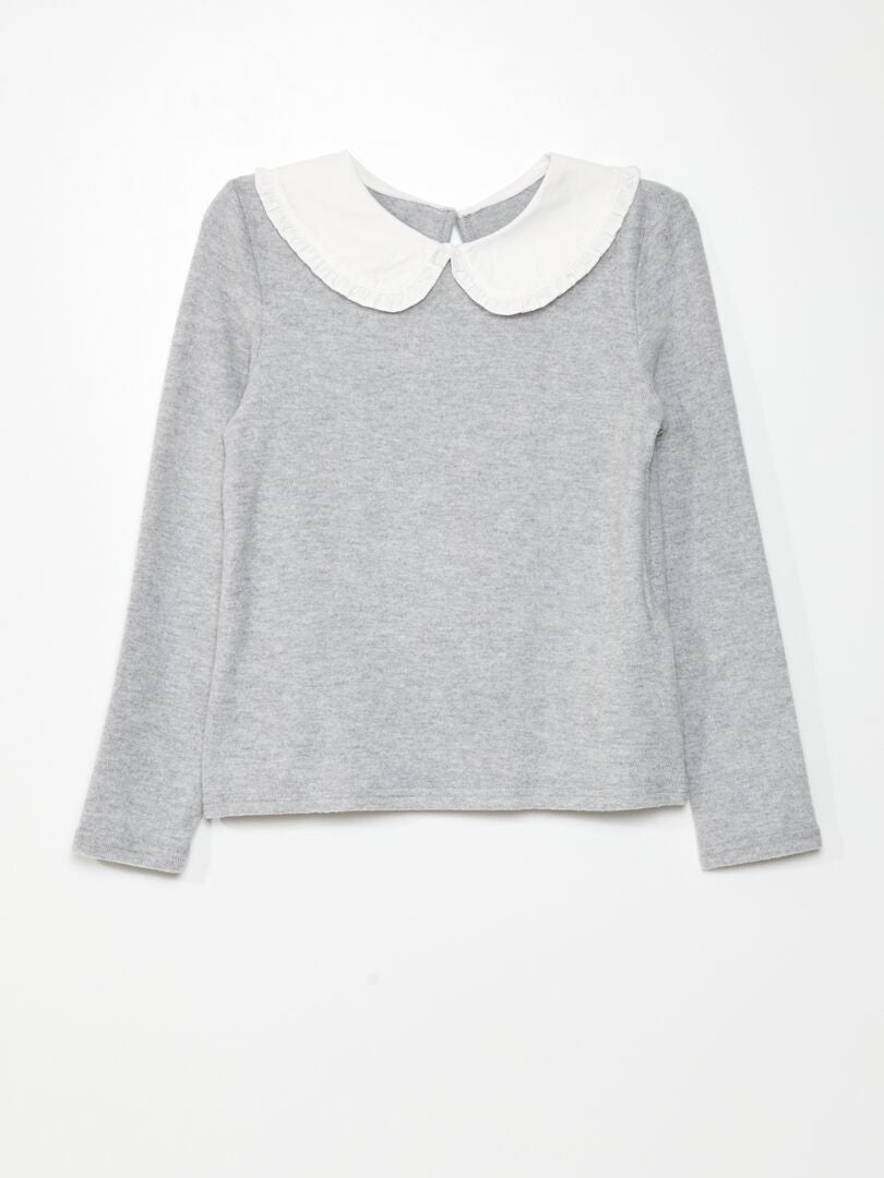 Jersey de punto suave - Gris claro