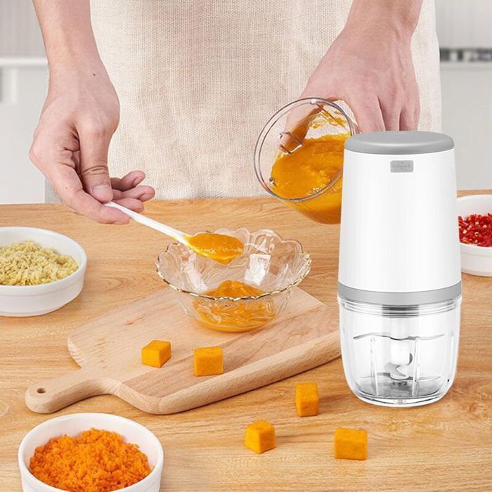 Mini Mixeurs pour Bébé, Mini Robot culinaire, 300ml Bébé Blender, Mini Hachoir Électrique, Mini Robot Culinaire avec Chargement