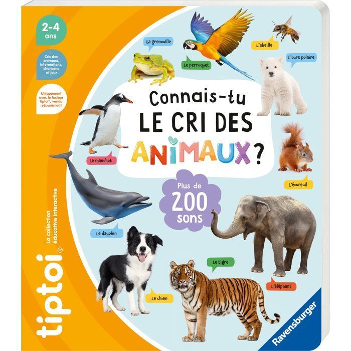 Libro interactivo Ravensburger-tiptoi®: ¿Conoces los sonidos de los animales? - Juego educativo electrónico, sin pantallas - A partir de 3 años - 13099074