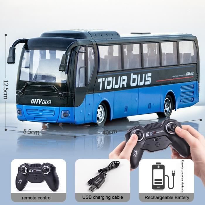 Blue color extension bus, large electric remote-controlled vehicle, preferred simulation, powerful, light