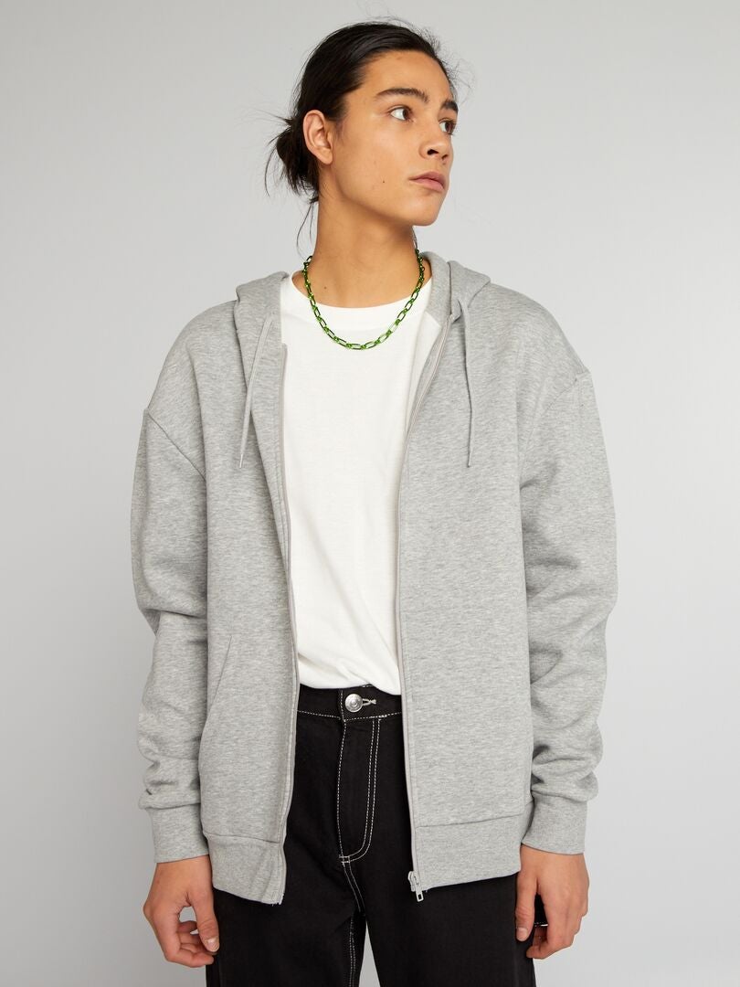 Hoodie met rits - GRIJS