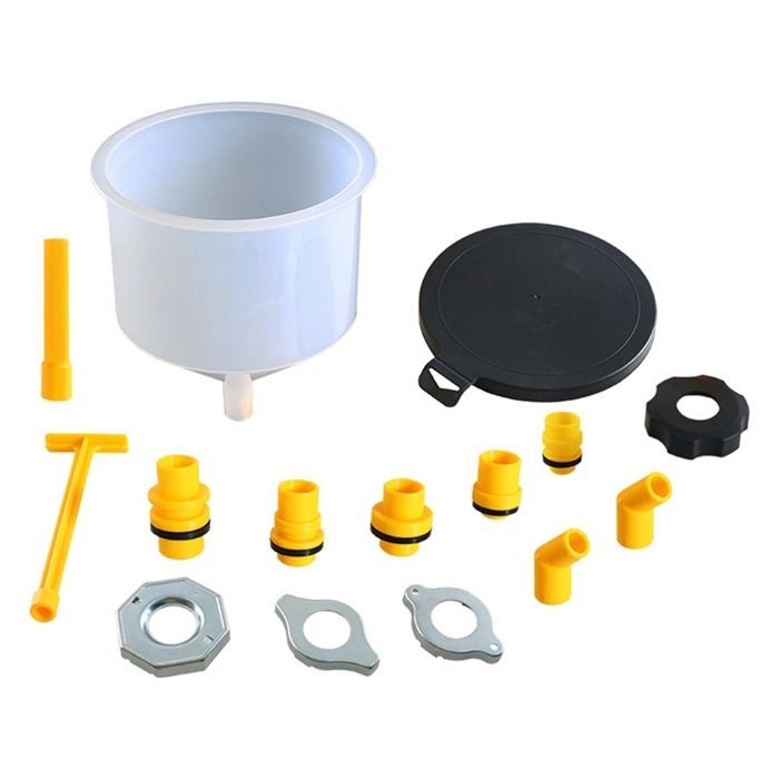 Kit de embudo para llenar el refrigerante del radiador del coche, herramienta para sistema de refrigeración antiderrame, boquilla