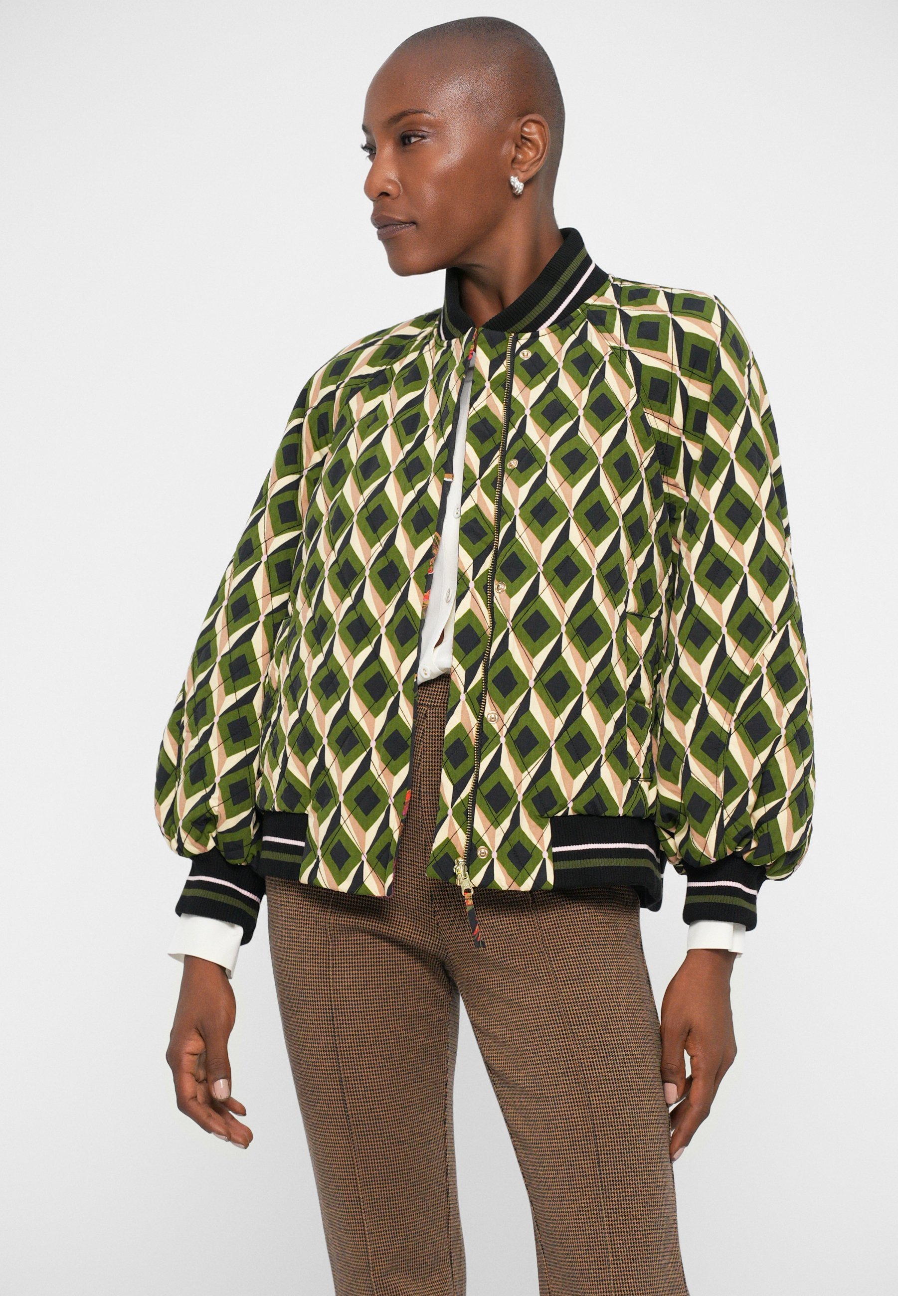 Diane von Furstenberg SALMA JACKE - Bomberjacke - Venice Geo Moss/Serenissima Schwarz