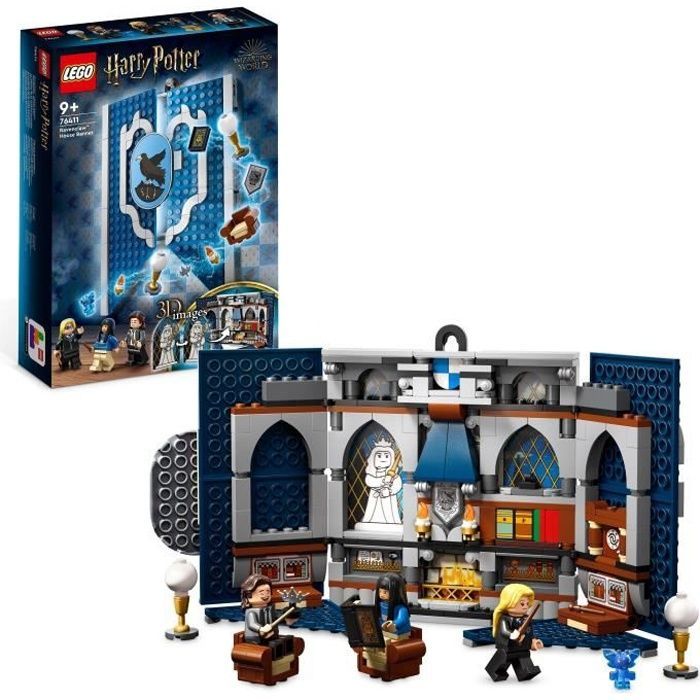 LEGO® Harry Potter 76411 Brasão da Casa Corvinal, Brinquedo com 3 Minifiguras e Decoração de Hogwarts