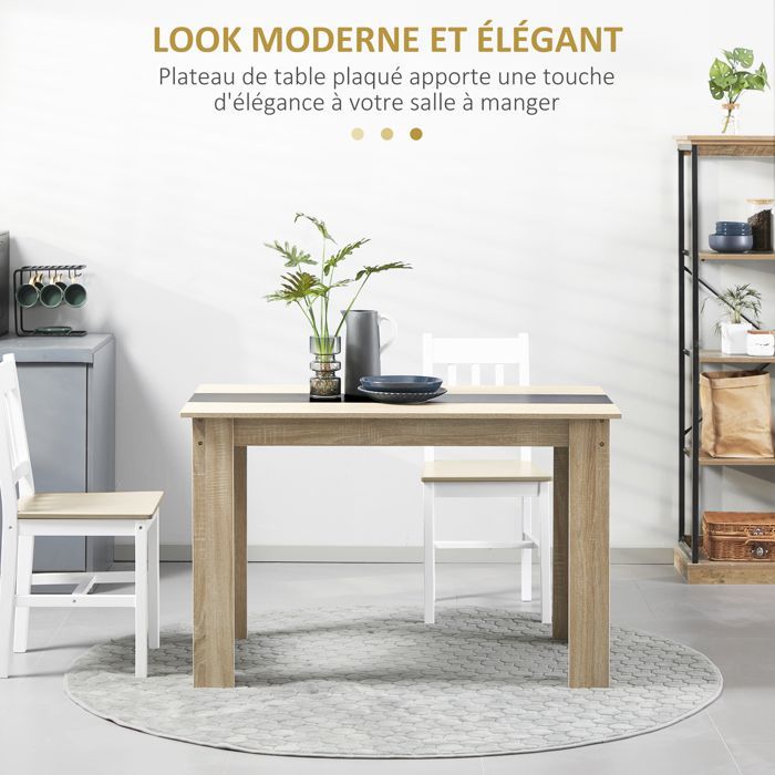 HOMCOM - Table à manger - Panneau de particules - 120x69x75cm - Bois naturel