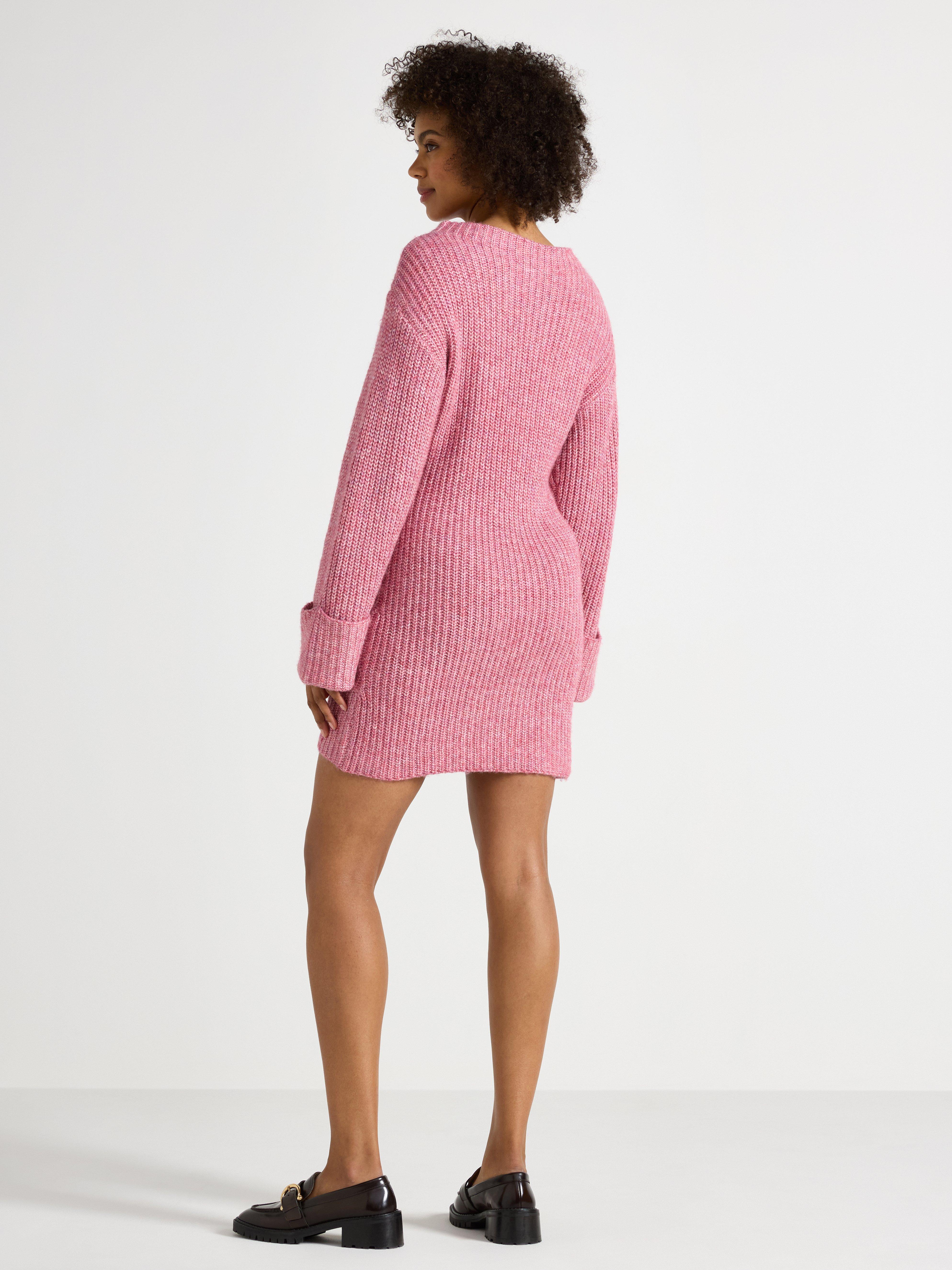 Minivestido de punto rosa
