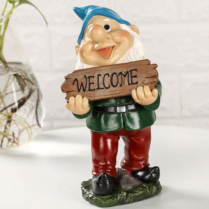 Garden Gnome, Garden Decoration, Garden Gnome Statue, Outdoor Garden Statue, Garden Figurine Decoration, Label