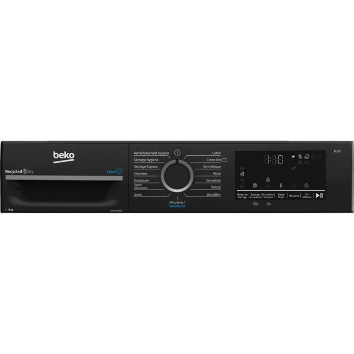 Sèche-linge - BEKO - D34H28393A - 8 kg - Pompe à chaleur - Noir