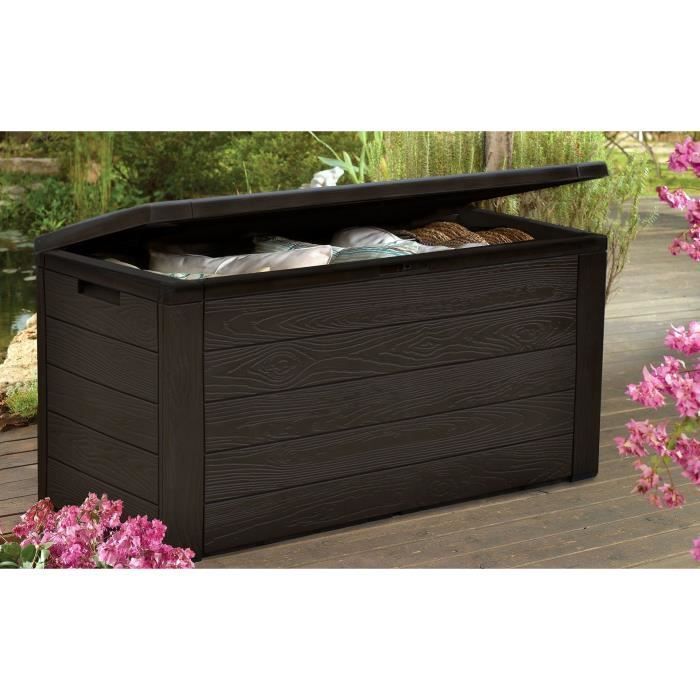 TOOD Resin Storage Trunk/Chest - 300 L - 120 x 46 x 58 cm - Brown Wood Effect