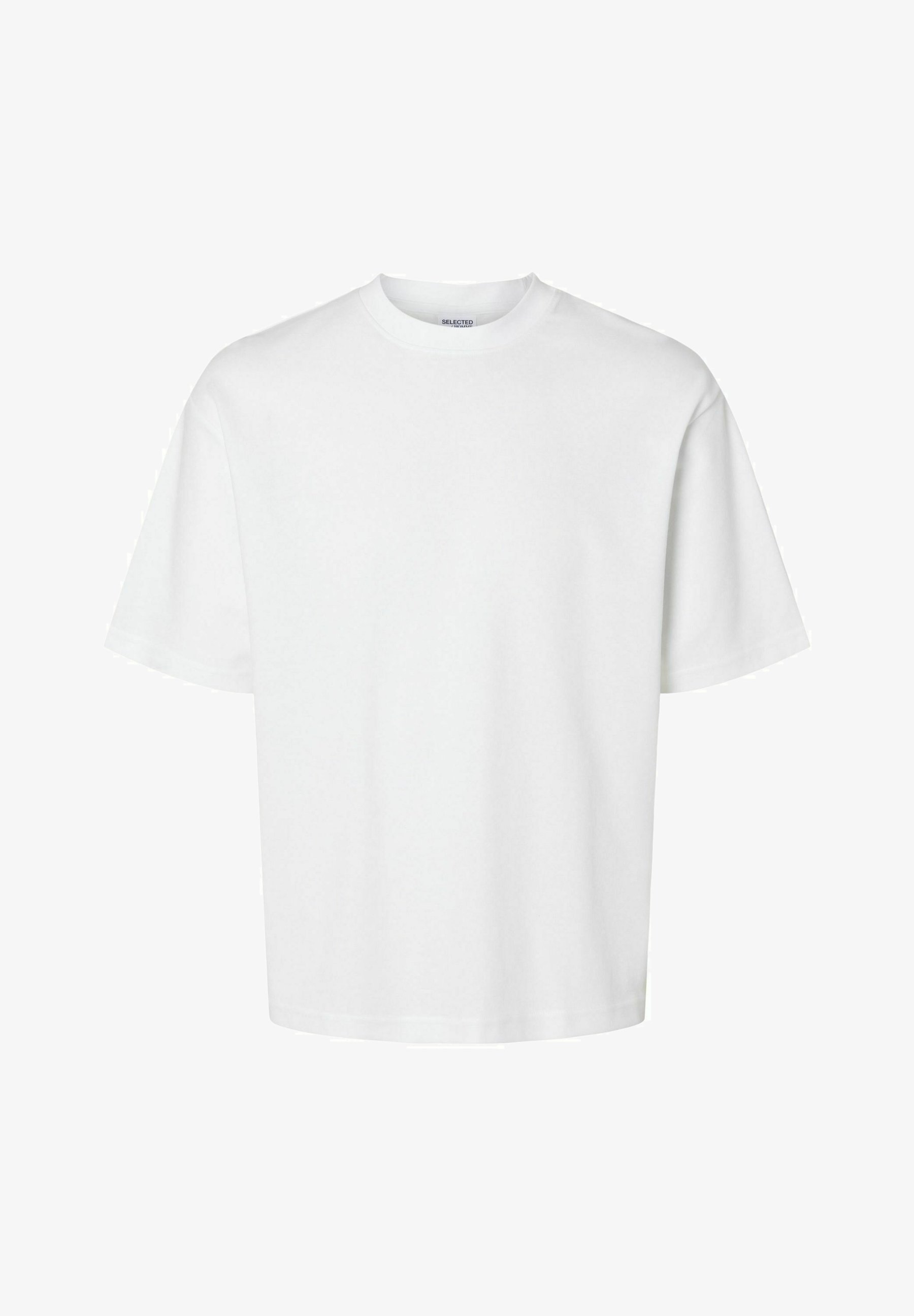 Selected Homme SLHLOOSEOSCAR O-NECK - T-shirt basic - bianco brillante