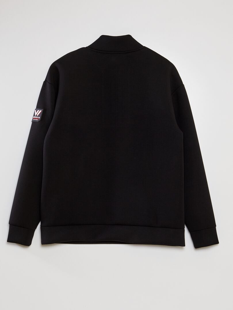 Neopreen sweatshirt met ritssluiting in de nek - ZWART