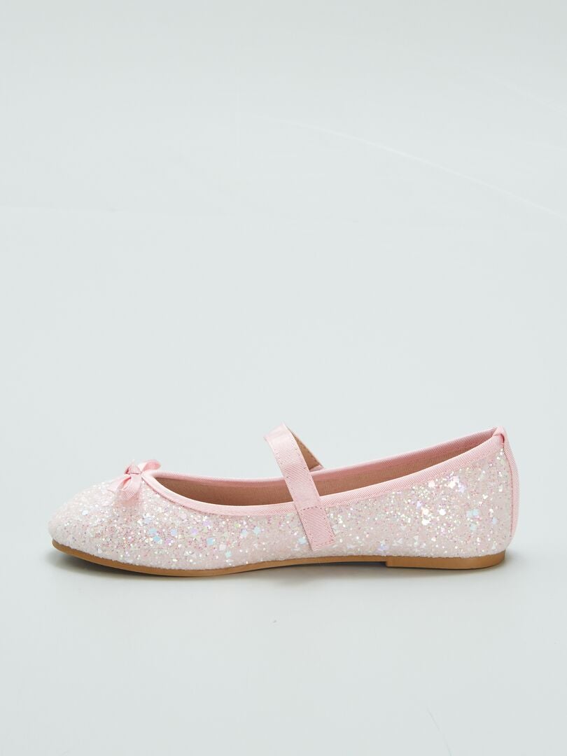 Bailarinas de lentejuelas con tacones bajos - ROSA