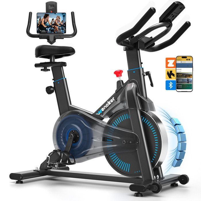 Vélo d'Appartement avec APP - Silencieux avec Résistance Magnétique Réglable - Ecran LCD - Pour Entraînement Cardio – Capacité160KG