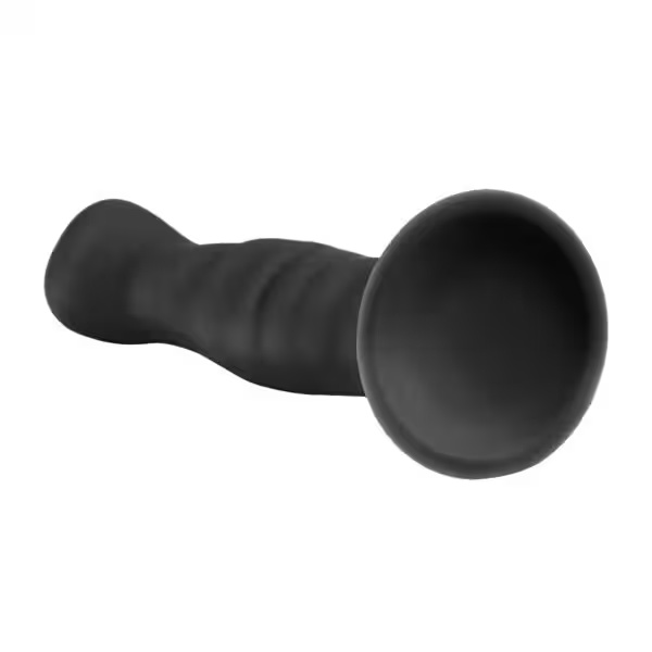Silikonski dildo EasyToys s priseskom črne barve