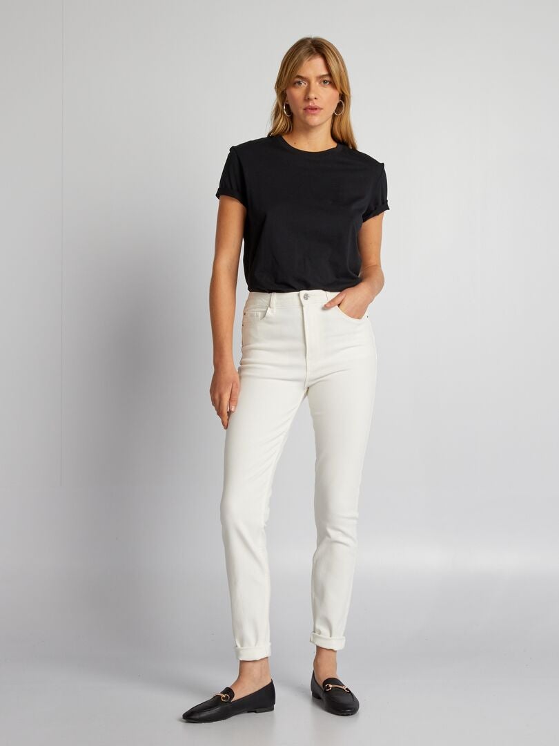 Calça jeans skinny de cintura alta - L28 - BRANCA