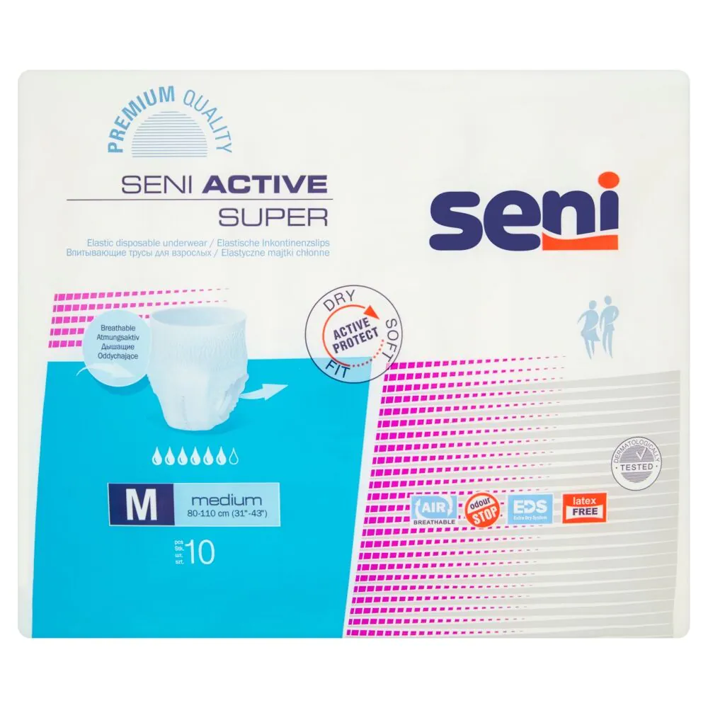 Seni Active Super Elastyczne majtki chłonne 80-110 cm, Medium