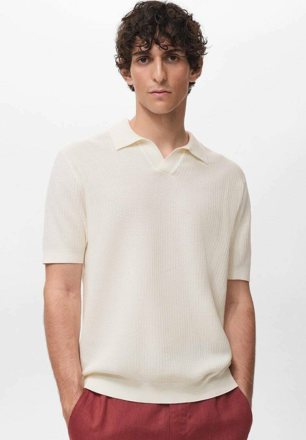 Mango Polo shirt - gebroken wit