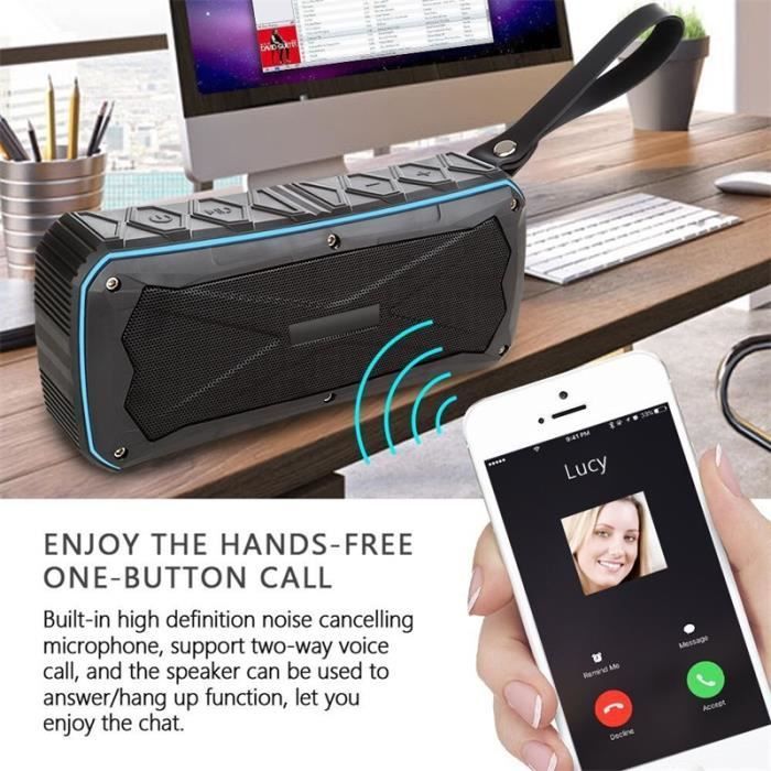 Altavoz Bluetooth - YASSUO - S610 - Resistente al agua IPX6 - Negro