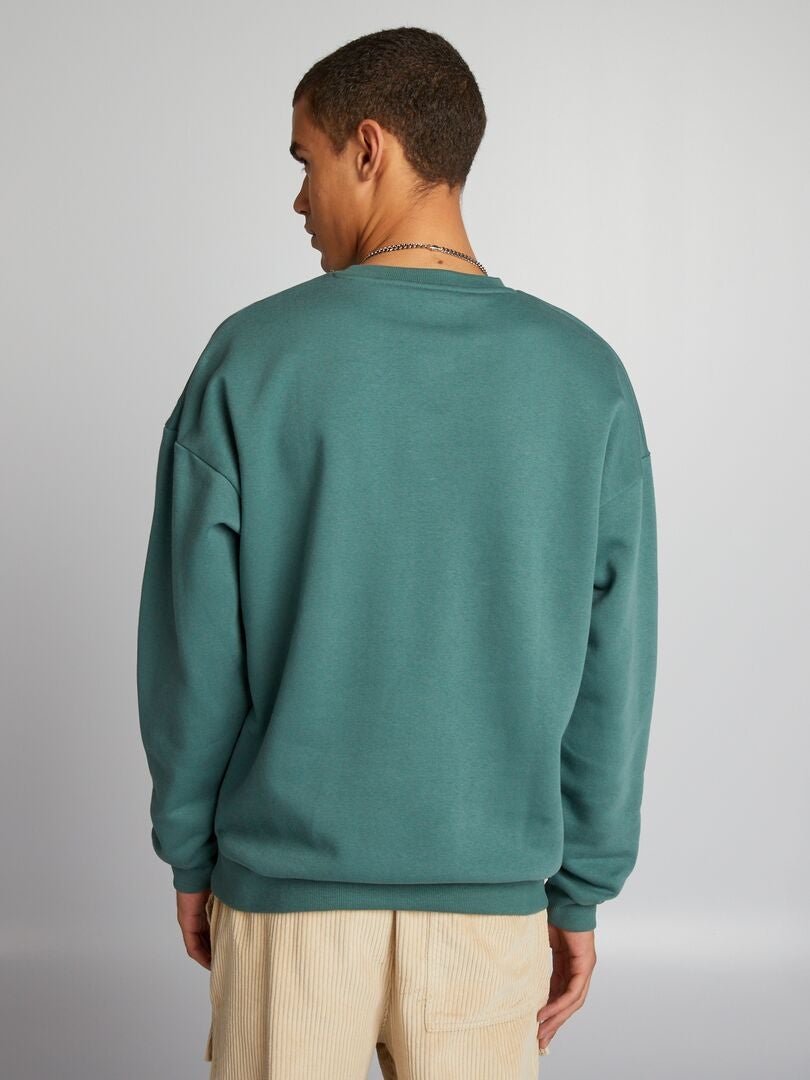 Effen fleece sweatshirt - GROEN